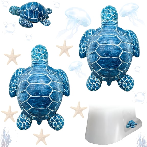 XIBUFE 2 Pcs Toilet Bolt Covers Decorative, Sea Turtles Toilet Bolt Caps Screw Covers, Ocean Theme Bathroom Decor Easy Install Avoid Rusting