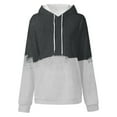 thumbnail image 3 of Oversized Sweatshirt for Women Long Sleeve Colorblock Print Sweatshirts Drawsting Hooded Pullover Hoodies with Pocket Clearance on Womens Sweatshirt, 3 of 4