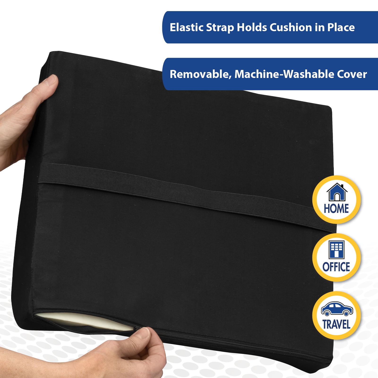 Thera|Care Back-2-Comfort Lumbar Cushion | Puncture Resistant Contoured Foam | Ortho Posture Support