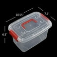 thumbnail image 2 of 5 L Plastic Storage Bin with Lid, Clear Transparent Box With Red Handles Set of 6, 2 of 6