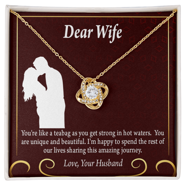 À Ma Fiancée Love Voyage Infini Noeud Collier Message Carte