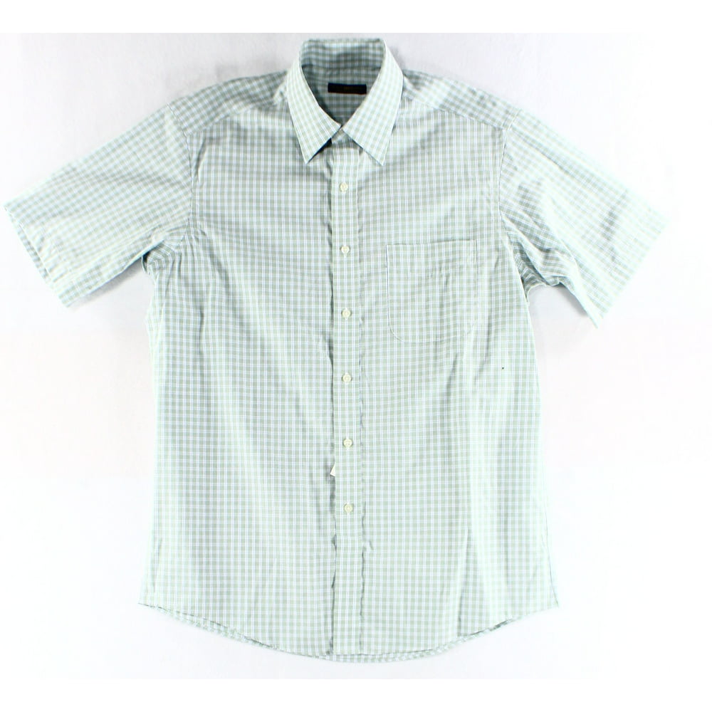 Club Room - Club Room NEW Sage Green Mens Size 15 1/2 Printed Button ...