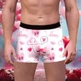 thumbnail image 2 of Yuncity Mens Valentines Day Boxer Briefs Underwear Funny Lips Print Soft Underpants Light Pink L, 2 of 5