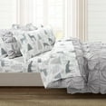 thumbnail image 2 of Lush Decor Wonderland Soft Flannel Sheet Set Gray 6Pc Queen, 2 of 11