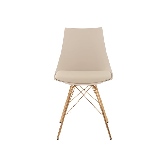 OSP Home Furnishings Oakley Mid-Century Modern Bucket Chair, Cream