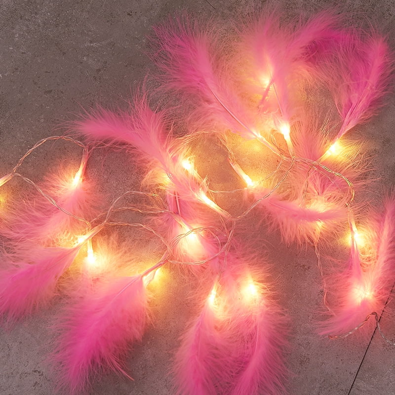 pink fluffy fairy lights