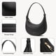 thumbnail image 5 of Bolso de hombro BOSTANTEN Crescent de cuero vegano negro para mujer, 5 of 7