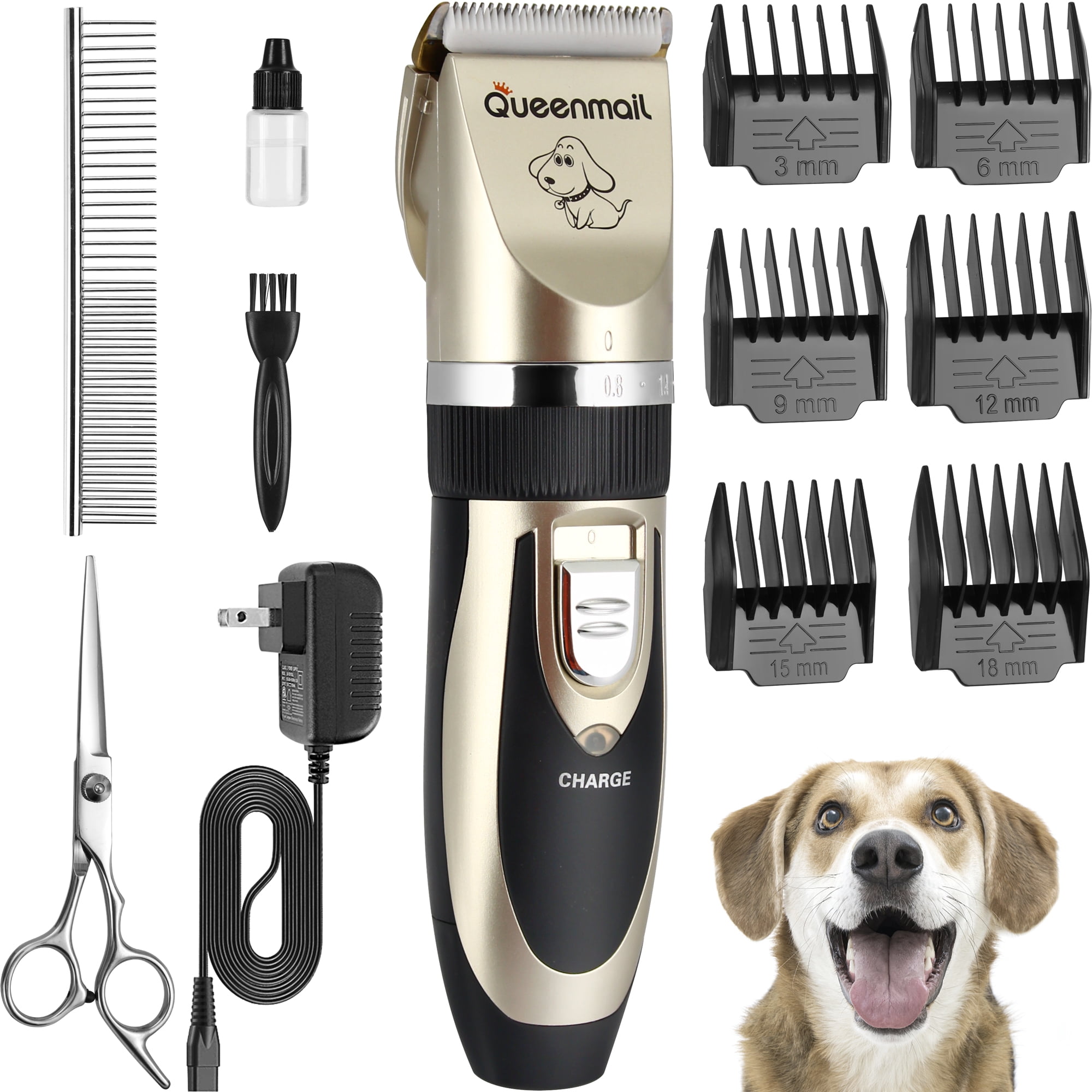 Queenmail Dog Clippers Set for All Pets Dog Clippers For Thick Fur Has Safe  And Sharp Blade, Electric Dog Clippers Heavy Duty With Low Vibration Low  Noise 
