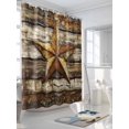 thumbnail image 3 of Retro Star Shower Curtain, Shabby Texas Stars Mottled Old Wood Grain Country Waterproof Shower Curtain Set with 12 Hooks Lightweight Washable Fabric Shower Curtains for Bathroom 72x84 Inches, 3 of 6