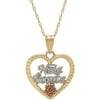 Kids' Precious Sentiments 10kt Yellow Gold with Rhodium Heart with nina bonita Pendant for girls, 14 (Pretty Girl) Necklace