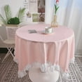 thumbnail image 1 of Nvzi Mantel de encaje de color sólido estilo ins, mantel de tela para mesa de comedor, escritorio de estudiante, mantel de té, mantel decorativo (rosa, 90 * 90 cm), 1 of 4