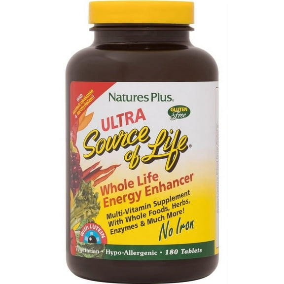 Nature's Plus Ultra Source of Life with Lutein-No-Iron Multivitamin Tablets 180 Tablet