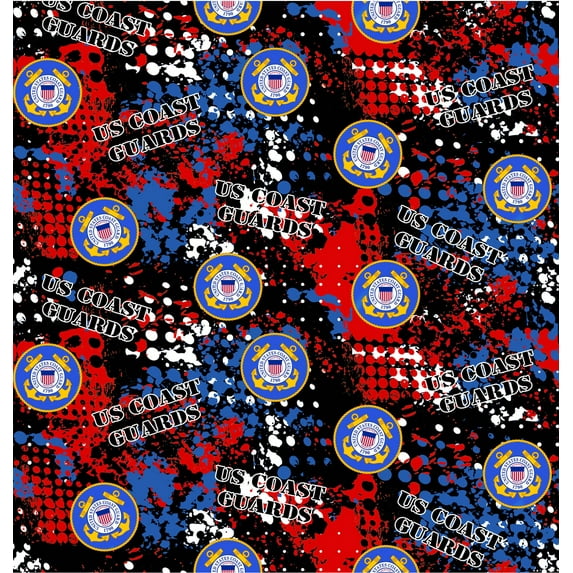 United States Coast Guard Cotton Fabric by Sykel-U.S. Coast Guard Abstract Emblem