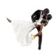 thumbnail image 3 of Adornos para tarta de boda, estatua pequeña artesanal, minijuego coleccionable de novia y novio negro, 3 of 9