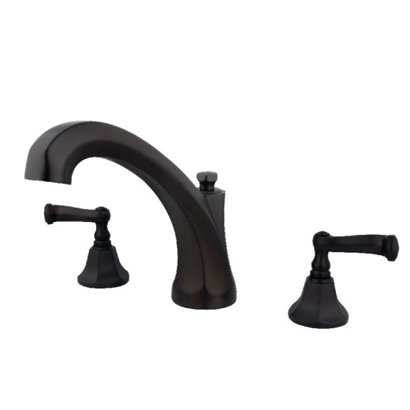 Kingston Brass KS4325FL  Two-Handle Deck Mount Roman Tub Faucet, Oil Rubbed Bronze