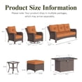 thumbnail image 6 of LayinSun 10 Pieces Patio Furniture Sets with Fire Pit Table, Outdoor Wicker Conversation Set with Swivel Chairs and 6" Thick Cushion for Deck Garden Backyard, 6 of 7