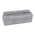 thumbnail image 1 of Pen+Gear Checked Pencil Pouch in Grey with White Stitched Pattern, 1 of 6