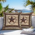 thumbnail image 3 of Texas Star Brown Throw Pillow Covers 26x26 Inch Set of 2, Country Star Rustic Vintage Wooden Waterproof Outdoor Pillow Covers, Decorative Cushion Pillowcases for Couch, Sofa, Bed, Garden, Patio, 3 of 9