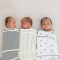thumbnail image 4 of Miracle Blanket Swaddle Wrap - Boy, Girl, or Neutral Receiving Baby Blanket - Soft, Wearable Sleep Sack Essential for Newborns and Infants (Gray with Yellow Trim), 4 of 4