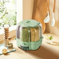 Hovmgk Rotating Rice and Grain Dispenser, 360° Rotating Grain Storage Container, Large Capacity Dry Food Dispenser, Cereal, Rice & Grain Organizer for Kitchen Storage & Organization