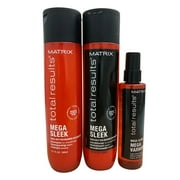 Matrix Mega Sleek Shampoo10.1 OZ, Conditioner 10.1 OZ, Varnish 3.1 OZ Set