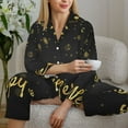 thumbnail image 6 of Fotbe Happy New Year Pattern Long Sleeve Pajama Set for Women,Sleepwear Set,2-piece Loungewear Set,Soft PJs Comfy Nightwear with Pockets -XX-Large, 6 of 7