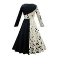 thumbnail image 2 of Girls Black White Cruella Costume Dress Halloween Long Sleeve Cosplay Outfits, 2 of 4