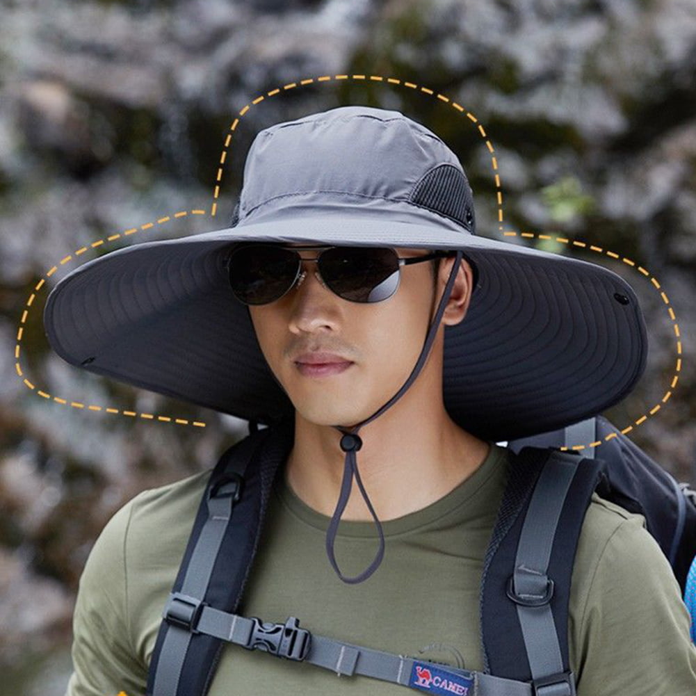 Byseng Wide Brim Sun Hat for Men Women, UPF 50+ Sun Protection Hat Fishing  Sun Cap Foldable Boonie Hat for Safari Hiking Beach Garden