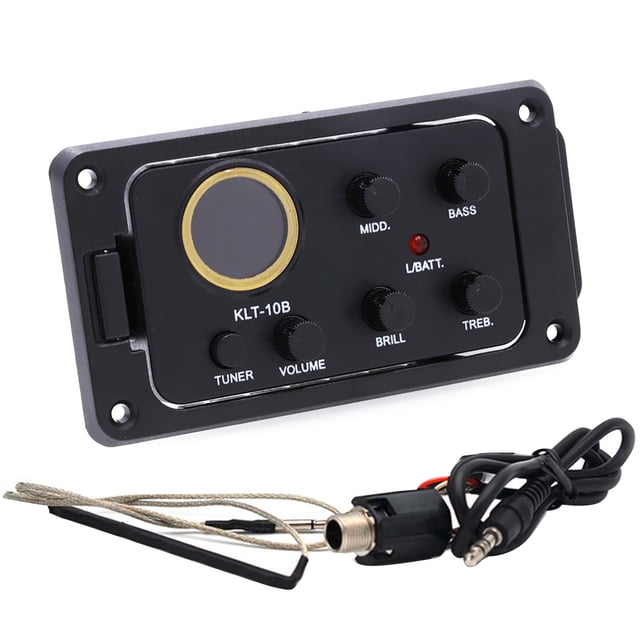 TAPDRA Guitar Pickup Preamp System 4 Band EQ Brilliance Treble Middle Bass Tuner Function For Folk Acoustic Guitar Performance Practice