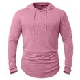 thumbnail image 4 of Men's Long Sleeve Athletic Hoodies Casual Regular Fit Hooded Sweatshirts Lightweight Pullover Tops for Gym Outdoor (3XL, Pink), 4 of 6