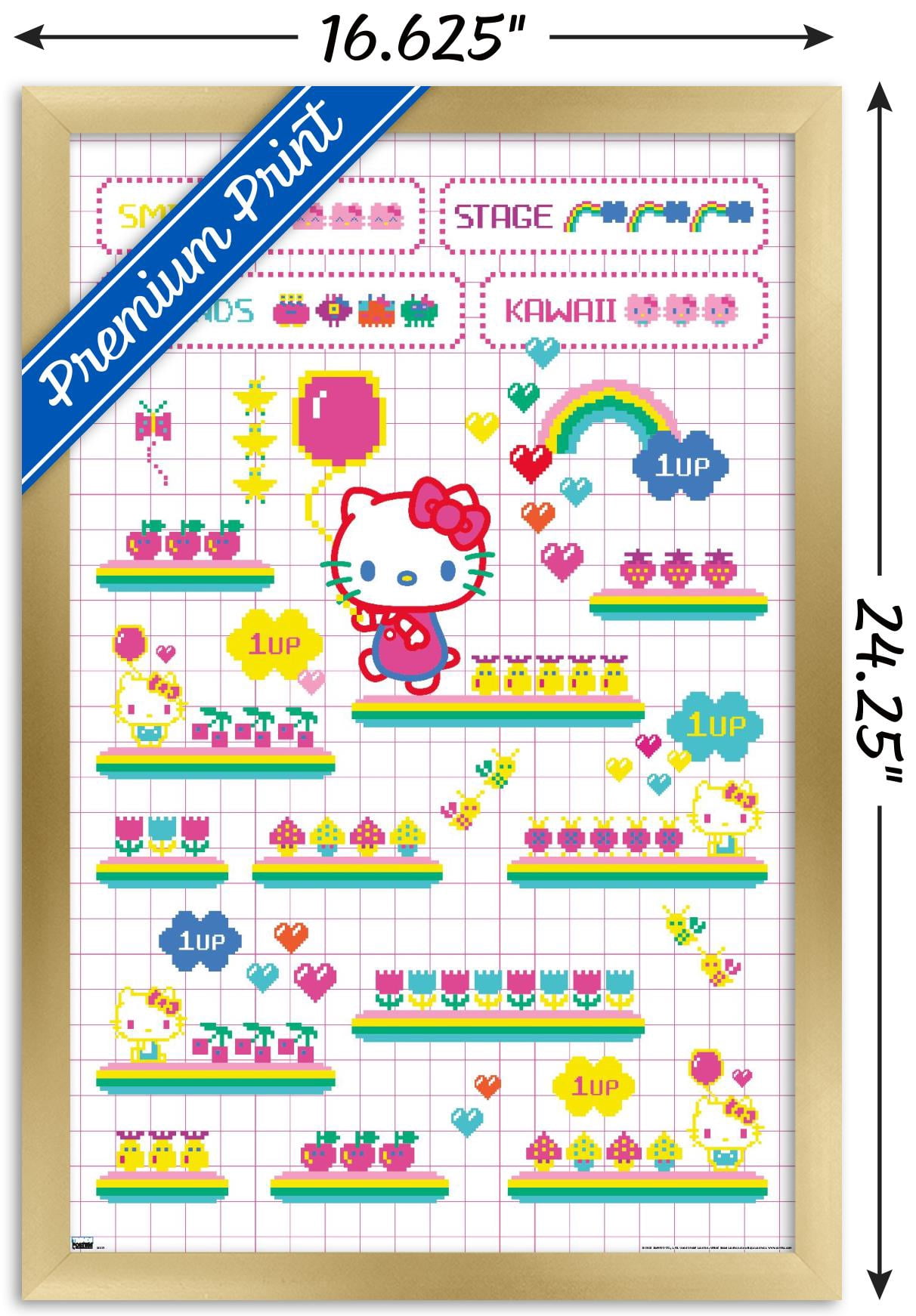 Hello Kitty - Arcade Wall Poster, 14.725" x 22.375" Framed