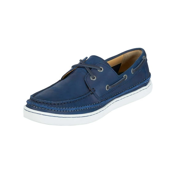 Sebago Mens Ryde Two Eye Boat Shoes in Navy Leather