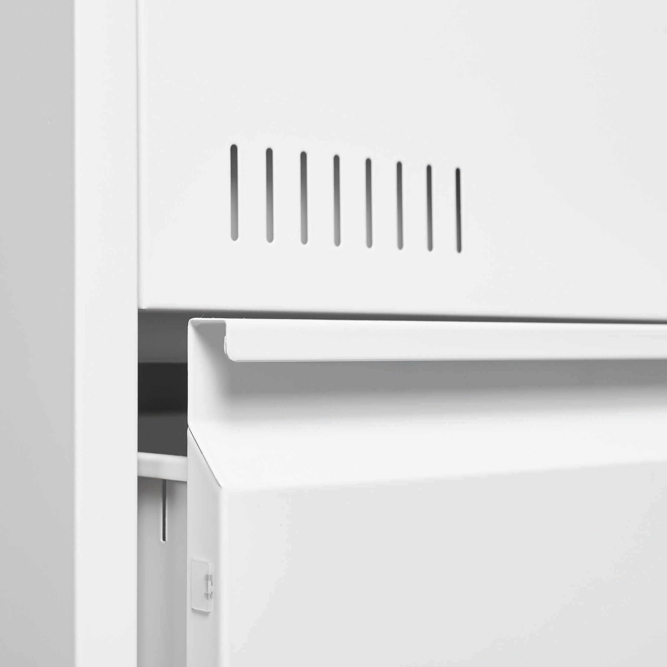 Noble House 2 Drawer Lateral File Cabinet with Lock, Metal Office Storage for Legal/Letter/A4, White