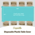 thumbnail image 3 of Exquisite 12 Pack Premium Rectangular Plastic Tablecloth Cover 54" x 108" - Aqua, 3 of 8