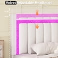 thumbnail image 6 of 4 EVER WINNER Twin Size Bed Frame with LED Lights, Velvet Upholstered Adjustable Diamond Headboard, Wooden Slats Support, Noise Free, No Box Spring Needed, White, 6 of 9