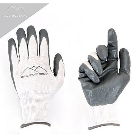 Nitrile Gardening Gloves - Blue Ridge Brand™ Nitrile Gardening Gloves - Men's and Women's Rubber Grip Gloves - Protective Garden Safety Gloves