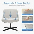 thumbnail image 5 of Nouhaus Criss Cross Line Chair, Cross Legged Vanity Chair No Wheels, Height Adjustable Wide Seat Computer Task Chair Home Office Chairs, 5 of 11