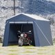 thumbnail image 5 of Outdoor almacenamiento shed (6x6 ft) - portable carport con roll-up ventilated zipper door y windows, gray, 5 of 8