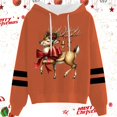 thumbnail image 1 of WILLBEST Sweat à Capuche pour Femmes et Hiver Mode Noël Nœud Rouge Imprimé Cerf Sweat à Capuche à Cordon Sweat à Capuche Lourd, 1 of 4