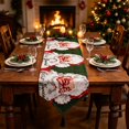 thumbnail image 5 of Christmas Table Runner, Vintage Santa Claus Printed Table Runner with Black Tassel Tip 丨 Holiday Dining Table Kitchen Family Xmas Party Decor, 55"x13", 5 of 9