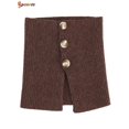 thumbnail image 3 of Spencer Women Knitted Fake Collar Scarf Neck Warmer Winter Detachable Button Closure Scarf Wrap (Coffee), 3 of 8