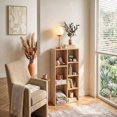 thumbnail image 5 of Mifurn 7-Cube Storage Organizer, Cube Bookcase with Closed Back Panel, Open Shelf Bookshelf for Bedroom Living Room Office, Oak, 5 of 9