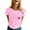 Pink, variant on Womens T Shirt Printed Short Sleeve O Neck Petite Clothing for Women,Army Green,L