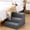 Right Angle-Gray, variant on Kelno 18" Tall Dog Stair Foldable Foam Right Angle Pet Steps with Removable Washable Cover, Gray