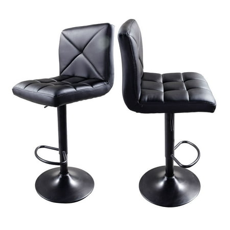 Indoor Bar Designs UBesGoo 2pcs Adjustable High Bar Stools Type Disk Without armrest Crossover Design Chair Black ()