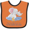 thumbnail image 3 of Inktastic My Grandpa Loves Me to the Moon and Back Elephant Family Boys or Girls Baby Bib, 3 of 4
