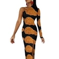 thumbnail image 3 of Fried Chicken meme Half Dleeve Split Dress prom dresses Dress women, 3 of 7