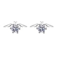thumbnail image 1 of Para las mujeres con incrustaciones de plata de imitación Ángel Moissanite S925 Pendientes Wing Prong Seis Pendientes, 1 of 7