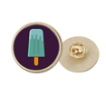 thumbnail image 1 of Blue Green Popsicle Sweet Ice Round Metal Golden Pin Brooch Clip, 1 of 3