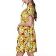 thumbnail image 7 of Spring Summer Dresses for Women 2025 - Bees Honeycomb Jars Of Honey Flowers Wedding Guest Dresses, Beach Vacation Clothes, Hawaiian Sundresses Casual Short Sleeve Dress for Women with Pockets, 7 of 7